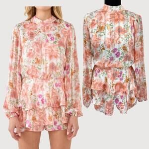 Endless Rose Floral Open Back Romper XS